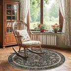 jinchan Zenith Round Rug 4ft Area Rugs Soft 4'Round Floral Aesthetic Rug - Image 3