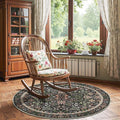 jinchan Zenith Round Rug 5ft Area Rug Soft 5'Round Floral Aesthetic Rug by JINCHAN