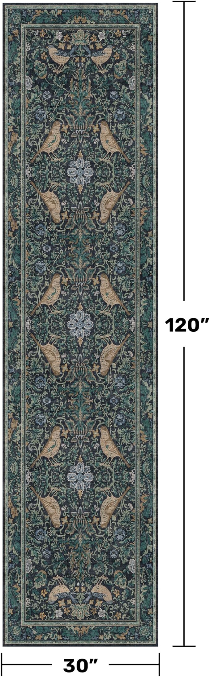 Hazo Haus Blue Boho 2'6"x10' Long Hallway Runner Rug - Image 2