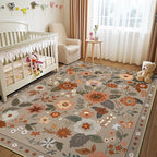 RELEANY Floral 9x12 Area Rugs Washable Print Boho Cute Carpet Non Slip Flower - Image 6