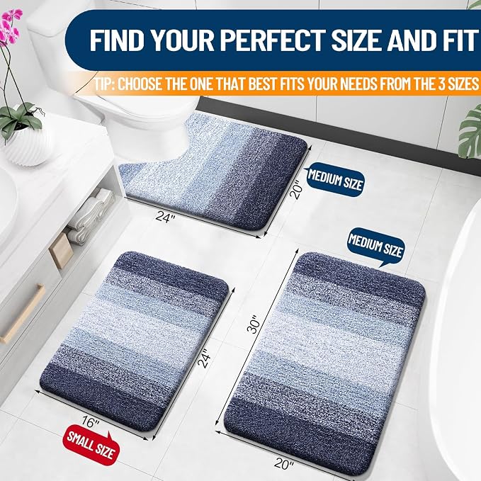 OLANLY Large Bathroom Rugs Mat 45x27, Extra Soft Absorbent Microfiber Bath Rugs - Image 2