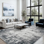 Area Rug 5x7 Living Room Rug Washable: No-Slip Abstract Soft Thin Large Deep - Image 3