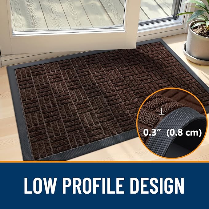 OLANLY Front Door Mat Outside Entrance 47x32, Heavy Duty Sturdy Natural Rubber - Image 5