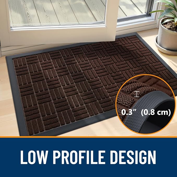 OLANLY Front Door Mat Outside Entrance 47x23, Heavy Duty Sturdy Natural Rubber - Image 5