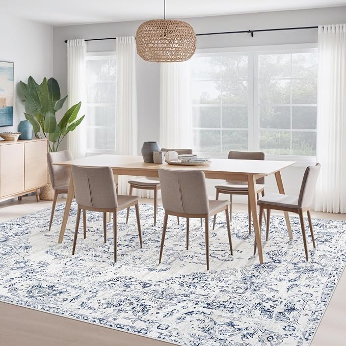 8x10 Area Rugs for Living Room: Washable Rug Vintage Large Rugs Soft Non Slip - Image 4