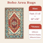 SERISSA 5x8 Area Rugs for Living Room, Large Washable Non-Slip Boho Rug - Image 6