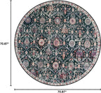 Lahome Moroccan Trellis Washable Round Area Rug, Soft Round Rugs 6ft Ultra-Thin - Image 2