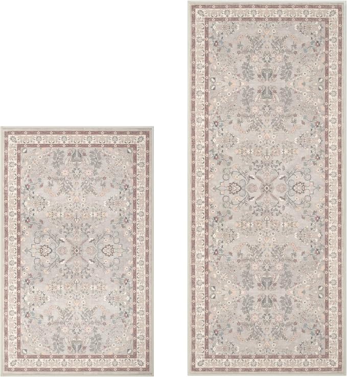 GRANNY SAYS Boho Kitchen Rug Sets of 2, Non Slip Washable Faux Wool Kitchen Mats - Image 9