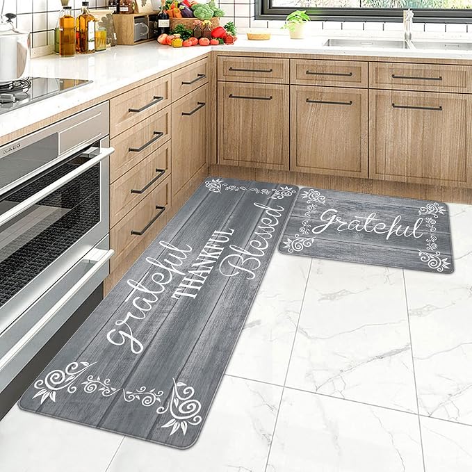 HEBE Anti Fatigue Kitchen Mat Set of 2 Non Slip Cushioned Kitchen Mats - Image 7
