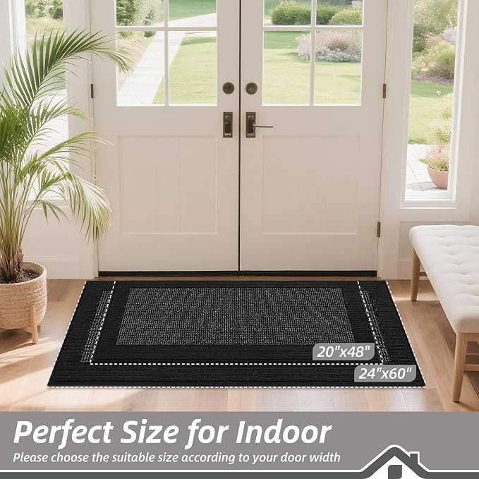 BEQHAUSE Indoor Door Mat 20" x 48", Dirt Trapper Door Mats Non-Slip Entryway - Image 2