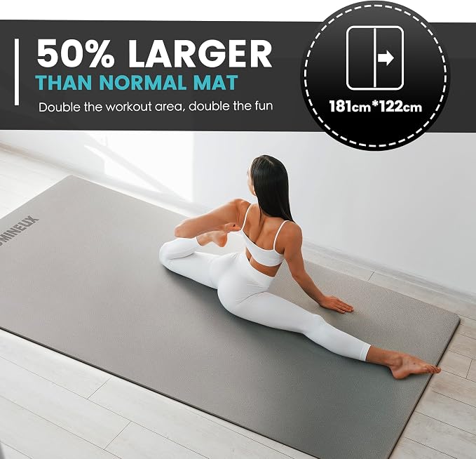 UMINEUX Large Yoga Mat for Men and Women 1/4 & 2/5 Inch Extra Thick TPE Fitness - Image 4
