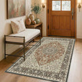 3x5 Area Rug for Living Room-Vintage Farmhouse Boho Floral Neutral Washable by Unknown