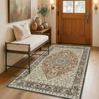 3x5 Area Rug for Living Room-Vintage Farmhouse Boho Floral Neutral Washable by Unknown