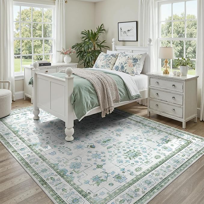 DCX Green 4x6 Rug, Kid & Pet Friendly - Image 3