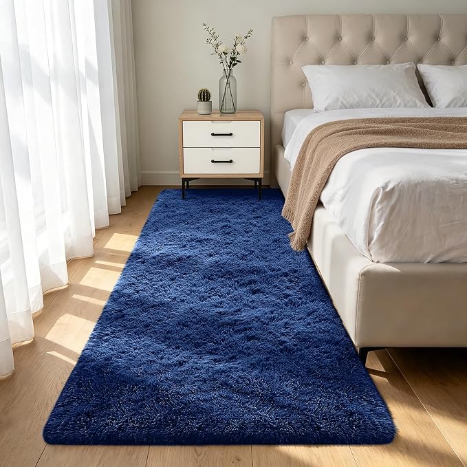 Shag Runner Rug for Bedroom Living Room 3x7 Upgrade Non-Slip Fluffy Soft by Boshengya