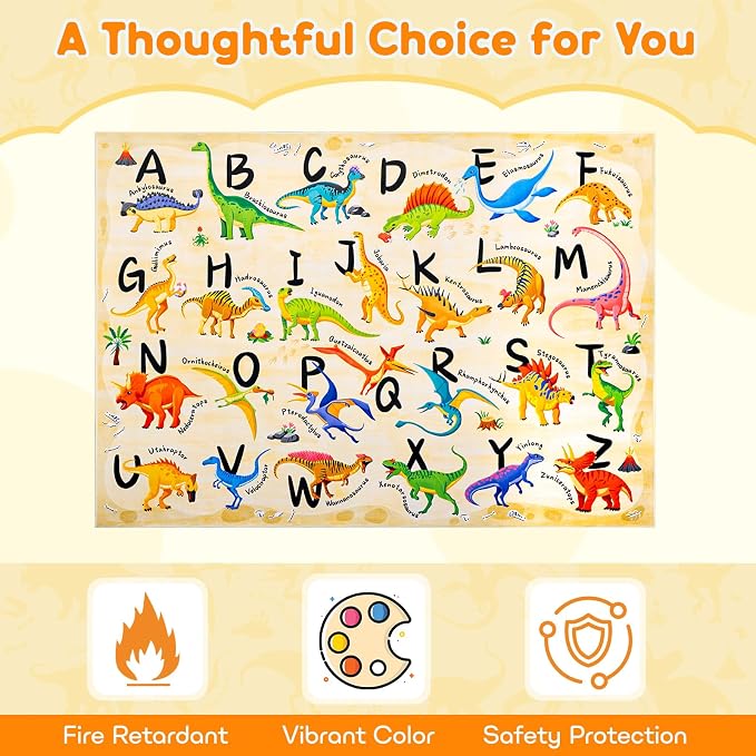 5x7 ABC Classroom Rug for Kids Playroom, Alphabet Rug - Image 5