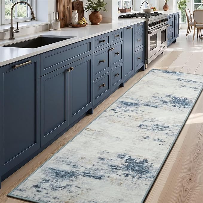 Toneed 2x6 Runner Rug Modern Abstract Hallway Rug Washable Non Slip Rubber Rugs - Image 3