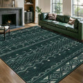 SERISSA 5x7 Area Rugs for Living Room, Washable Non-Slip Dark Green Boho Rug by SERISSAHomeDecorCollection