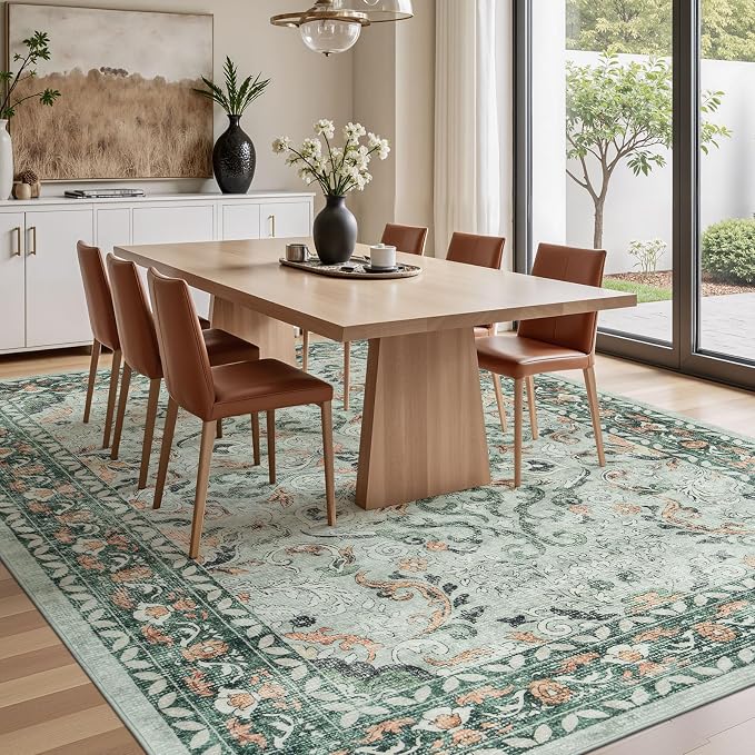 Lofus 8x10 Area Rug for Living Room, Sage Green Washable Area Rugs - Image 3