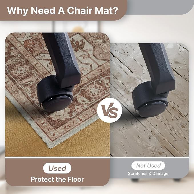 48"x60" Office Chair Mat for Hardwood Tile Floor, Under Desk Carpet Protector - Image 4