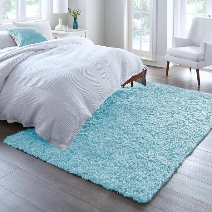 Ophanie 5x8 Light Blue Rugs for Living Room, Kids Rug, Playroom Area Rugs for - Image 3