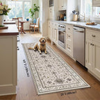 HEBE Washable Hallway Runner Rug 2'x 6' Non Slip Kitchen Rugs Runner, Low Pile - Image 2
