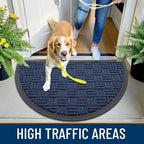 OLANLY Half Circle Door Mat Outside Entrance 29.5x17, Heavy Duty Sturdy Natural - Image 5