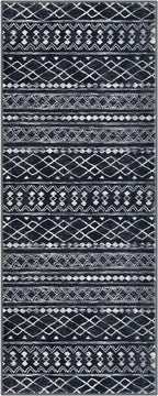 KUTA Moroccan Washable Runner Rug 2.6x8, Non-Slip Vintage Black Boho Hallway - Image 8