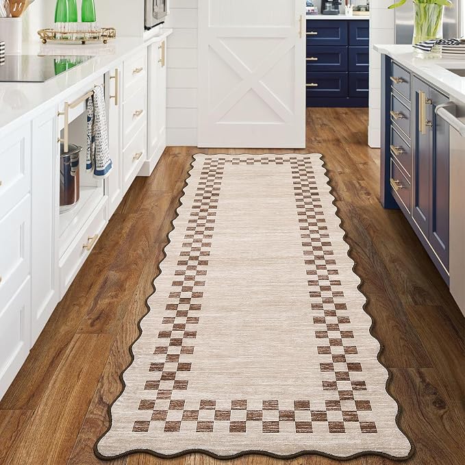 Washable Runner Rug 2x10 Modern Bordered Hallway Runner Rug Non Slip Kitchen - Image 8