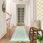 GarveeHome Scalloped Bow Rug for Living Room, Sage Green Rug for Dorm, Washable - Image 3