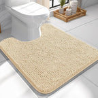OLANLY Toilet Rugs U-Shaped 24x24, Extra Soft Absorbent Chenille Contour by OLANLY