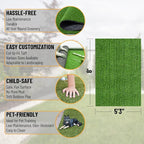 Ottomanson Artificial Grass Rug Lite 5'3" x 8'2", Fake Grass Carpet - Image 6