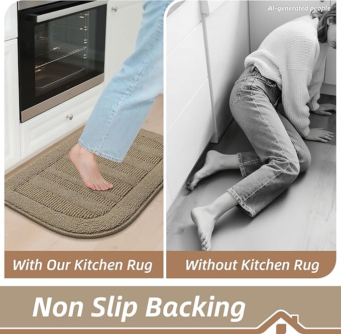 BEQHAUSE 24x40 Inch Kitchen Rug Mat Durable Kitchen Rugs Non-Slip Washable - Image 6