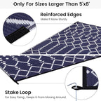 Smiry Outdoor Rug 6x9 ft, Waterproof Reversible Plastic Straw Rugs, Boho - Image 4