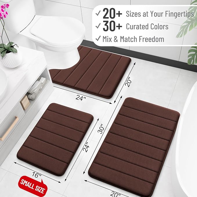 OLANLY Memory Foam Long Bathroom Rugs Runner 47x20, Super Soft Absorbent Bath - Image 2