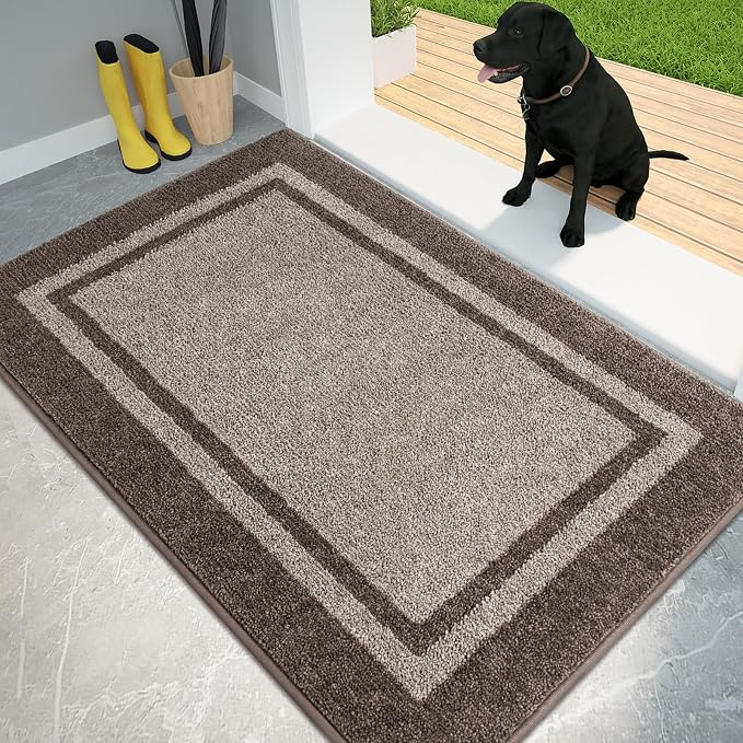 PURRUGS Dirt Trapping Door Mat 32" x 48", Non-Slip Machine Washable Entryway Rug by PURRUGS