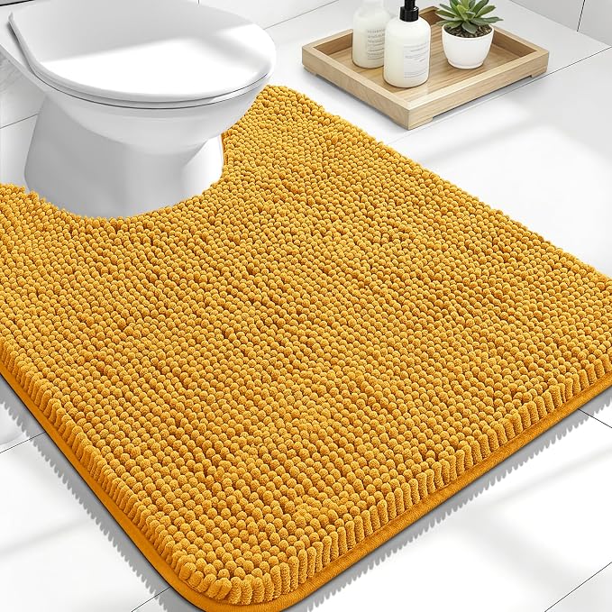 OLANLY Toilet Rugs U-Shaped 24x20, Extra Soft Absorbent Chenille Contour by OLANLY