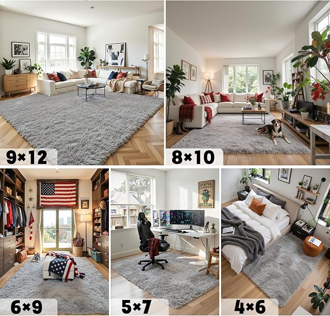 8x10 Area Rugs for Living Room Bedroom Rug, Large Shaggy Soft Plush Furry - Image 6