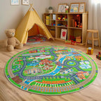 Car Rug Play Mat for Kids Toy Cars, Road Traffic Playmat for Kid Bedroom - Image 3