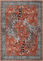 Moynesa Leopard 5x7 Area Rug, Boho Washable Living Room Rug, Non Slip Rugs - Image 2