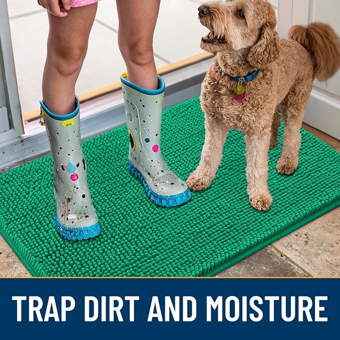 Smiry Dog Door Mat for Muddy Paws 36x24, Absorbent Dirt Trapper, Non-Slip - Image 3