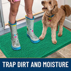 Smiry Dog Door Mat for Muddy Paws 36x24, Absorbent Dirt Trapper, Non-Slip - Image 3
