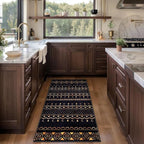 SERISSA 2x4 Rugs for Entryway, Washable Non-Slip Black and Gold Small Runner Rug - Image 2