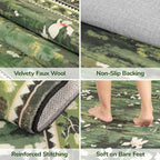 Lessymo Dark Green Floral Rug 8x10 - Image 5