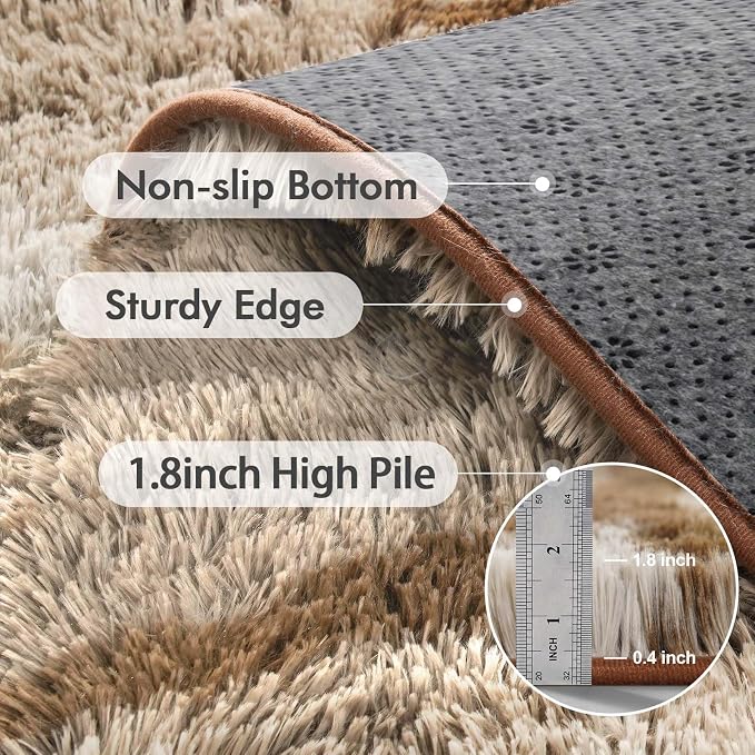 7x10 Ft Extra Large Shag Rugs for Living Room, Tie Dyed Ultra Soft Fluffy Furry - Image 5