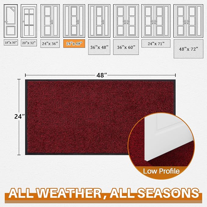 Mibao Front Door Mat Indoor Entrance, Dirt Trapper Welcome Mat - Image 2