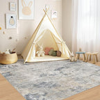 UERMEI Square Area Rugs : Washable 6x6 Neutral Modern Abstract Carpet - Image 6