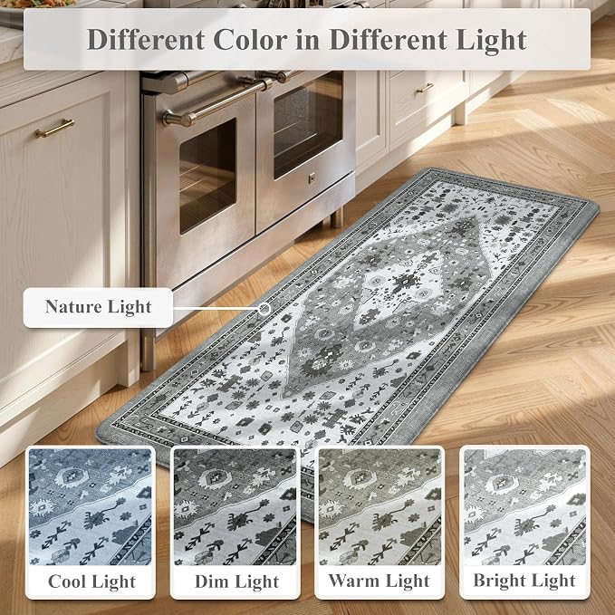Collive Boho Kitchen Rugs and Mats 2PCS, Cushioned Anti Fatigue Kitchen Mats - Image 7