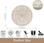 Round Kitchen Rugs 6ft Washable: Non-Slip Soft Low Pile Circle Area Rug - Image 2