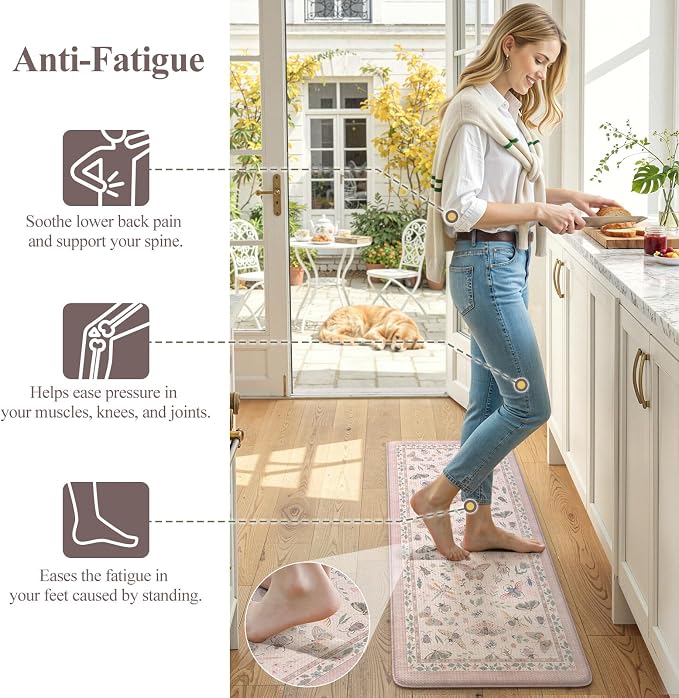 LEEVAN Anti Fatigue Mats for Kitchen Floor Non-Slip, Cushioned Kitchen Mats for - Image 3